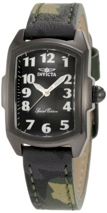 Invicta Women's 1032 Lupah Black Dial Green Camouflage Leather Watch