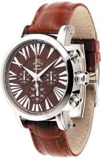 Gio Monaco Men's 124-A oneOone Automatic Brown Alligator Leather Chronograph Watch