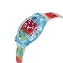 Swatch Women's GS124 Quartz Rainbow Dial Plastic Watch