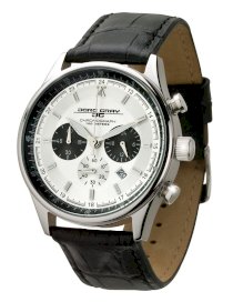 Jorg Gray Leather Chrono Silver Dial Men's watch #JG6550