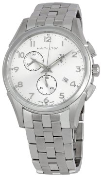 Hamilton Men's H38612153 Jazzmaster Thinline Chronograph Silver Dial Watch