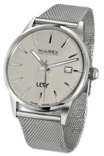 Haurex Italy Men's 2A363UG1 Leaf Light Grey Dial Mesh Band Watch