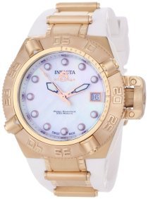 Invicta Women's 0541 Subaqua Noma IV Collection 18k Rose Gold-Plated Stainless Steel and White Polyurethane Watch