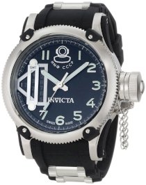 Invicta Men's 0362 Russian Diver Vintage GMT Black Dial Black Polyurethane Watch