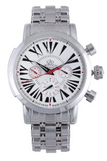 Gio Monaco Men's 268-S Maranello Automatic White Dial Steel Chronograph Watch