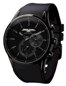 Jorg Gray 5100 Multi-function PVD 44mm Watch - Black/Black Dial, Black Silicon Strap JG5100-32