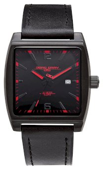 Jorg Gray Leather Black Dial Men's watch #JG5200-19