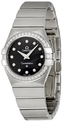 Omega Women's 123.15.27.60.51.001 Constellation Black Guilloche Dial Watch