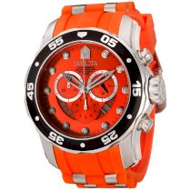 Invicta Men's 6980 Pro Diver Collection Chronograph Orange Dial Orange Polyurethane Watch