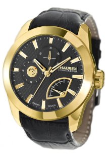 Haurex Italy Men's 1G356UNY Magister Gold PVD Case Day Retrogade Watch