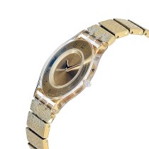 Swatch Women's SFK355G Quartz Gold Dial Gold Plated Watch