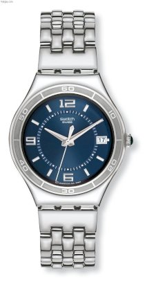 Swatch Men's Core Collection YGS452G Silver Stainless-Steel Quartz Watch with Blue Dial