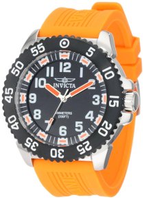 Invicta Men's 1100 Black Dial Orange Polyurethane Watch
