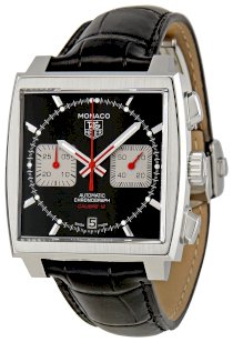 TAG Heuer Men's CAW2114.FC6177 Patent Leather Analog with Black Dial Watch