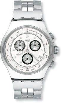 Swatch Men's YOS401G Chrono Wealthy Star Silver Dial Watch