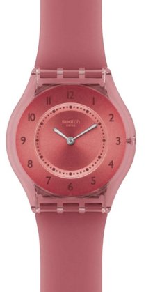 Swatch Women's Skin SFR103 Pink Rubber Quartz Watch with Pink Dial