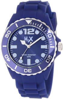 Haurex Italy Men's SB382UB1 Reef Luminous Water Resistant Dark Slate Blue Soft Rubber Watch
