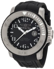 Invicta Men's 1071 Sea Hunter Automatic Black Dial Black Rubber Watch