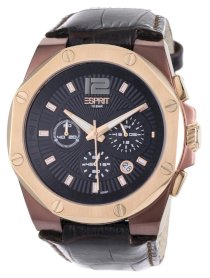 Esprit Men's ES102881004 Clear Octo Brown Chronograph with Rosegold Case Watch