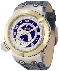Invicta Men's 10007 Russian Diver Reserve Blue Dial Blue Leather Watch