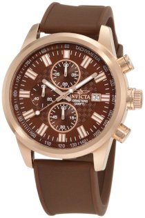 Invicta Men's 1682 Specialty Chronograph Copper Brown Textured Dial Brown Polyurethane Watch