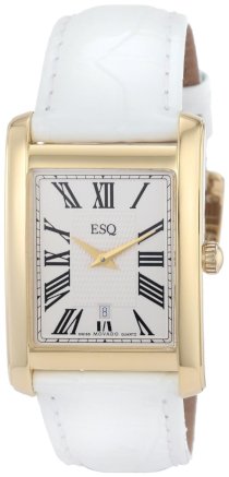 ESQ by Movado Women's 07101382 Filmore Gold-Plated White Crocodile Strap Watch