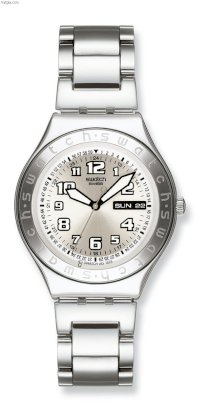 Swatch Unisex Core Collection YGS716GX Silver Stainless-Steel Quartz Watch with Silver Dial