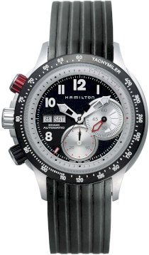 Hamilton Men's H71726333 Khaki Tachymiler Black Dial Watch