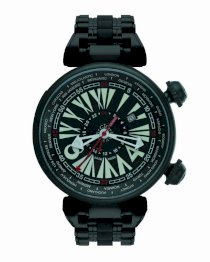 Gio Monaco Men's 701 Geopolis Automatic Black Dial PVD Stainless Steel GMT Watch