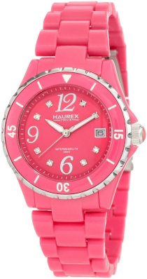 Haurex Italy Women's PF342DF1 Make Up Pink Polycarbonate Bracelet Date Watch