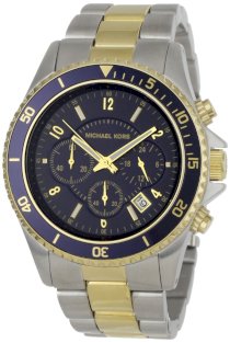 Michael Kors Watches Michael Kors Mens Sport Dual Toned Navy Blue Dial Watch