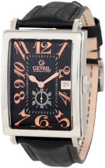 Gevril Men's 5046A Avenue of America Swiss Handcrafted Rose-Gold Sub-Second Leather Watch