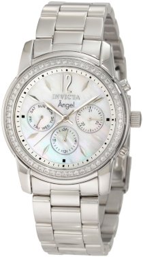Invicta Women's 11768 Angel Crystal Accented Mother-Of-Pearl Dial Stainless Steel Watch
