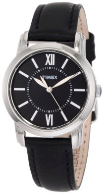 Timex Women's T2N6819J Style Classic Black Leather Strap Watch