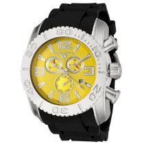 Swiss Legend Men's 20067-07 Commander Collection Chronograph Yellow Dial Black Rubber Watch
