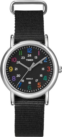 Timex Women's T2N869KW Weekender Mid Size Black Watch