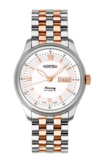 Roamer of Switzerland Men's 933637 49 23 90 Mercury Automatic Silver and Rose Gold PVD Stainless Steel Day-Date Watch