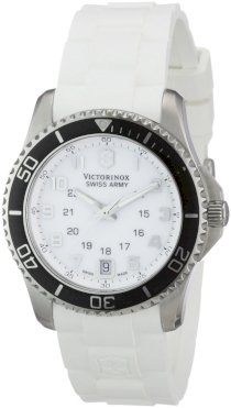 Victorinox Swiss Army Women's 241491 Maverick Silver Dial Black White Strap Watch