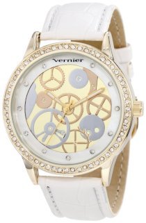 Vernier Women's VNR11078YG Automatic Skeleton Dial Polyurethane Strap Quartz Watch