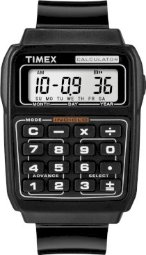Timex Men's T2N1889J Fashion Digitals Black Calculator Watch