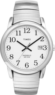 Timex 2H451 Men's Round Silver-Tone Easy Reader Dress Watch with Silver-Tone Stainless Steel Expansion Band - IN Attractive GIFT BOX