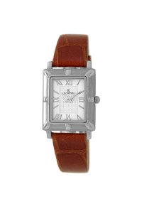 Le Chateau Women's 3635AL-LEA-WHT Darvesi-Roman Collection All steel Leather Band Watch