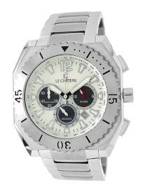 Le Chateau Men's 5404M-WHTandBLK Sports Dinamica Collection with Chrono and Military-Time Watch