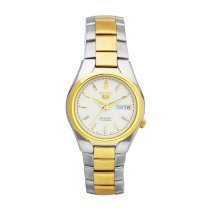 Seiko Men's SNK608 Two Tone Stainless Steel Analog with White Dial Watch