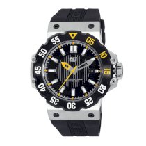 CAT Men's D314121121 Deep Ocean Date Black Analog Dial and Stainless Steel Case with Black Rubber Strap Watch
