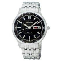 Seiko Black Dial Automatic Stainless Steel Automatic Mens Watch SNZH45