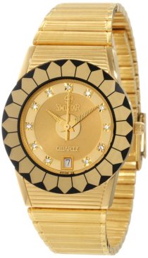 Swistar Men's 5216-1M Swiss Quartz Gold Plated Stainless Steel Dress Watch