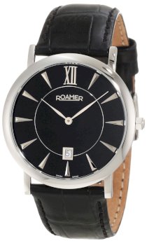 Roamer of Switzerland Men's 934856 41 55 09 Limelight Black Dial Leather Date Watch