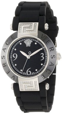 Versace Women's 92QCS91D008 S009 Rave Black Ceramic Stainless-Steel Rubber Watch