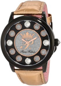Paris Hilton Women's PH.13181JSB/02 Fame Pave Glitter Rose Leather Watch